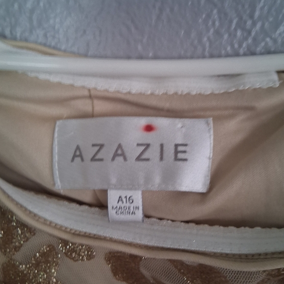 NWT Azazie Porcelain Champagne Dress Formal Mother Of The Bride A16 - Picture 6 of 9